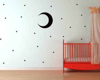 Moon and Stars Nursery Children Sticker